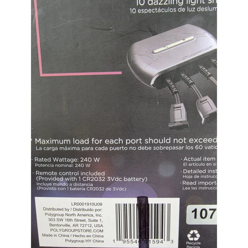 Lumations LED Light Wizard 4-Port Controller Plug Play 10 Motion Effects Remote